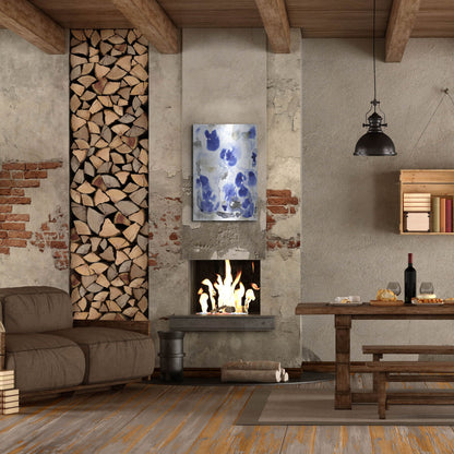 Luxe Metal Art 'Blue Pansies I' by Tim O'Toole, Metal Wall Art,24x36