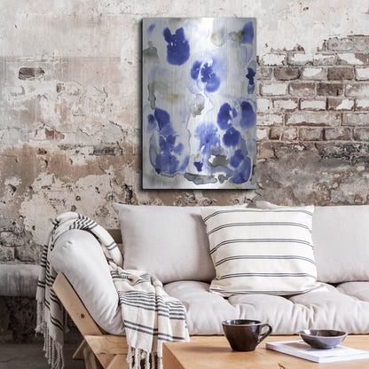 Luxe Metal Art 'Blue Pansies I' by Tim O'Toole, Metal Wall Art,24x36