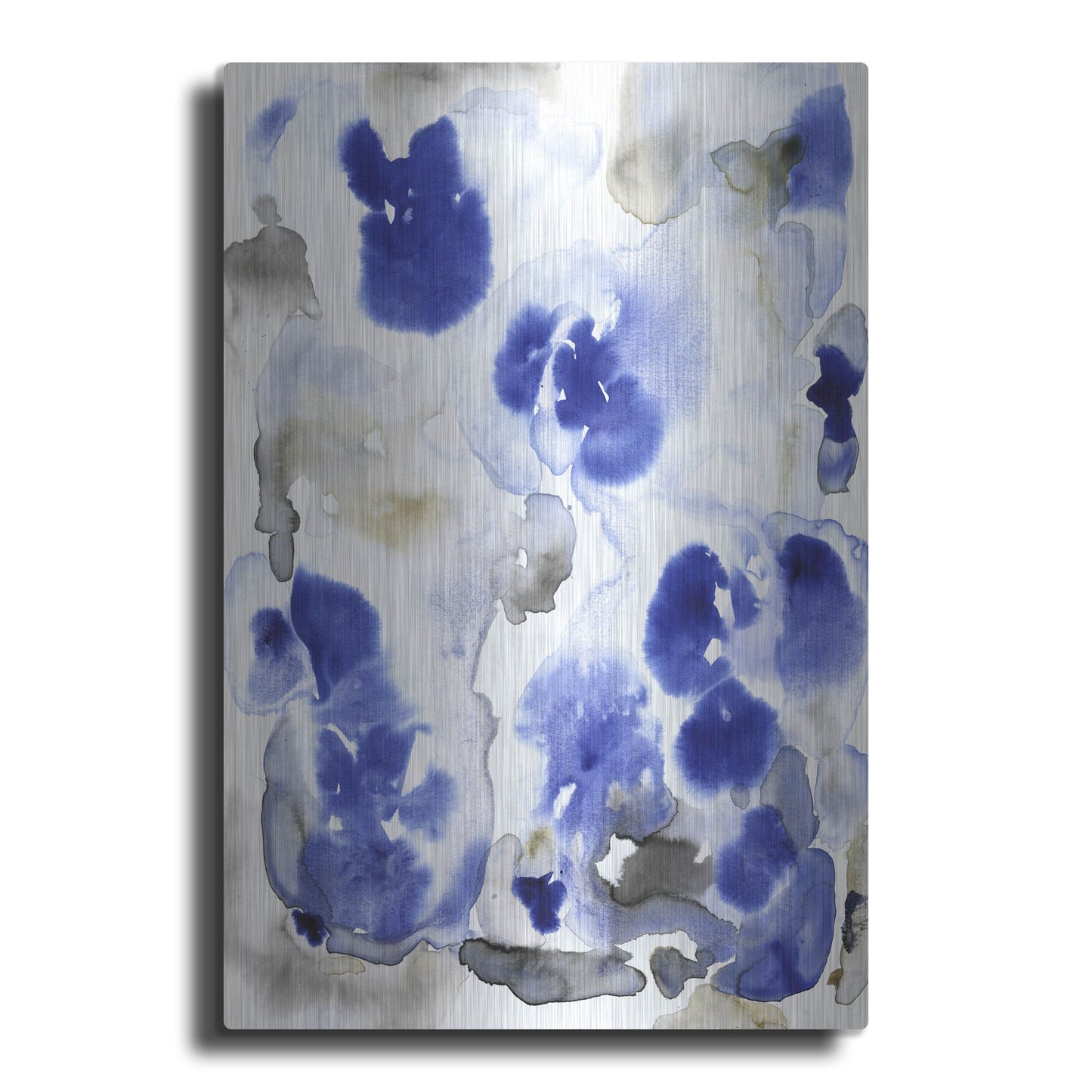 Luxe Metal Art 'Blue Pansies I' by Tim O'Toole, Metal Wall Art