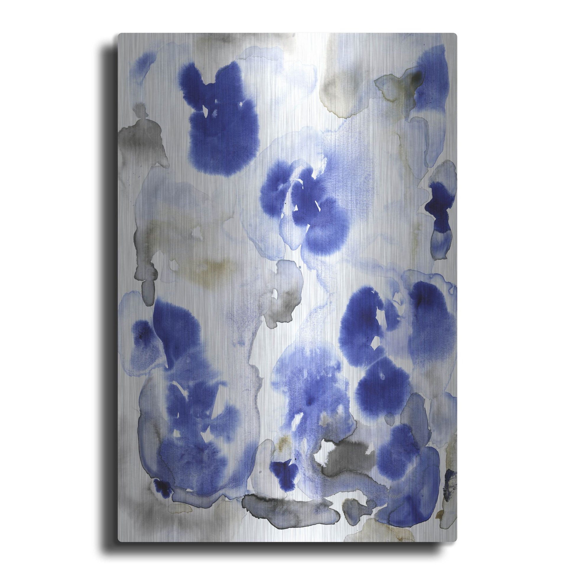Luxe Metal Art 'Blue Pansies I' by Tim O'Toole, Metal Wall Art