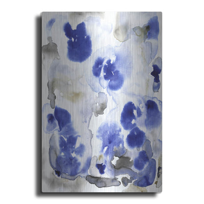 Luxe Metal Art 'Blue Pansies I' by Tim O'Toole, Metal Wall Art
