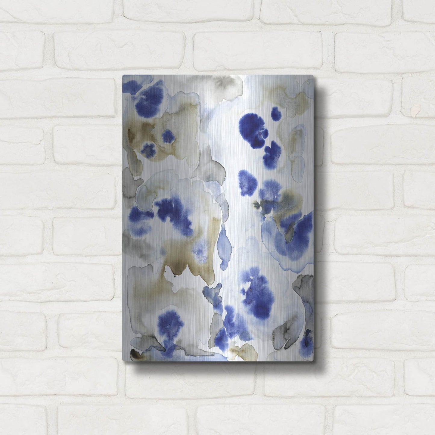 Luxe Metal Art 'Blue Pansies II' by Tim O'Toole, Metal Wall Art,12x16
