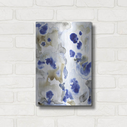 Luxe Metal Art 'Blue Pansies II' by Tim O'Toole, Metal Wall Art,12x16