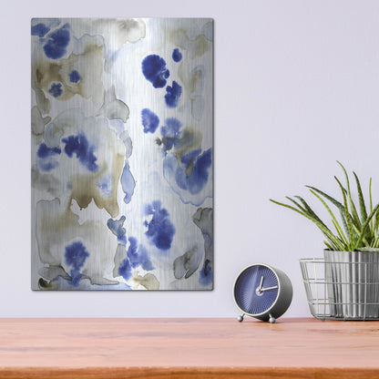 Luxe Metal Art 'Blue Pansies II' by Tim O'Toole, Metal Wall Art,12x16
