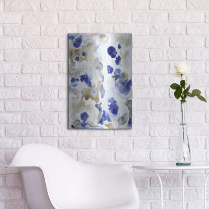 Luxe Metal Art 'Blue Pansies II' by Tim O'Toole, Metal Wall Art,16x24