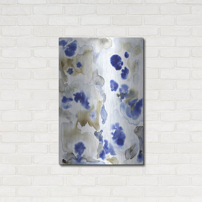 Luxe Metal Art 'Blue Pansies II' by Tim O'Toole, Metal Wall Art,24x36