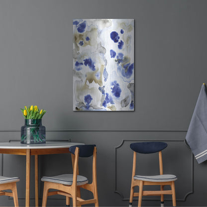 Luxe Metal Art 'Blue Pansies II' by Tim O'Toole, Metal Wall Art,24x36