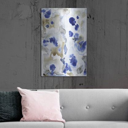 Luxe Metal Art 'Blue Pansies II' by Tim O'Toole, Metal Wall Art,24x36