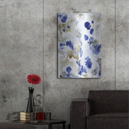 Luxe Metal Art 'Blue Pansies II' by Tim O'Toole, Metal Wall Art,24x36