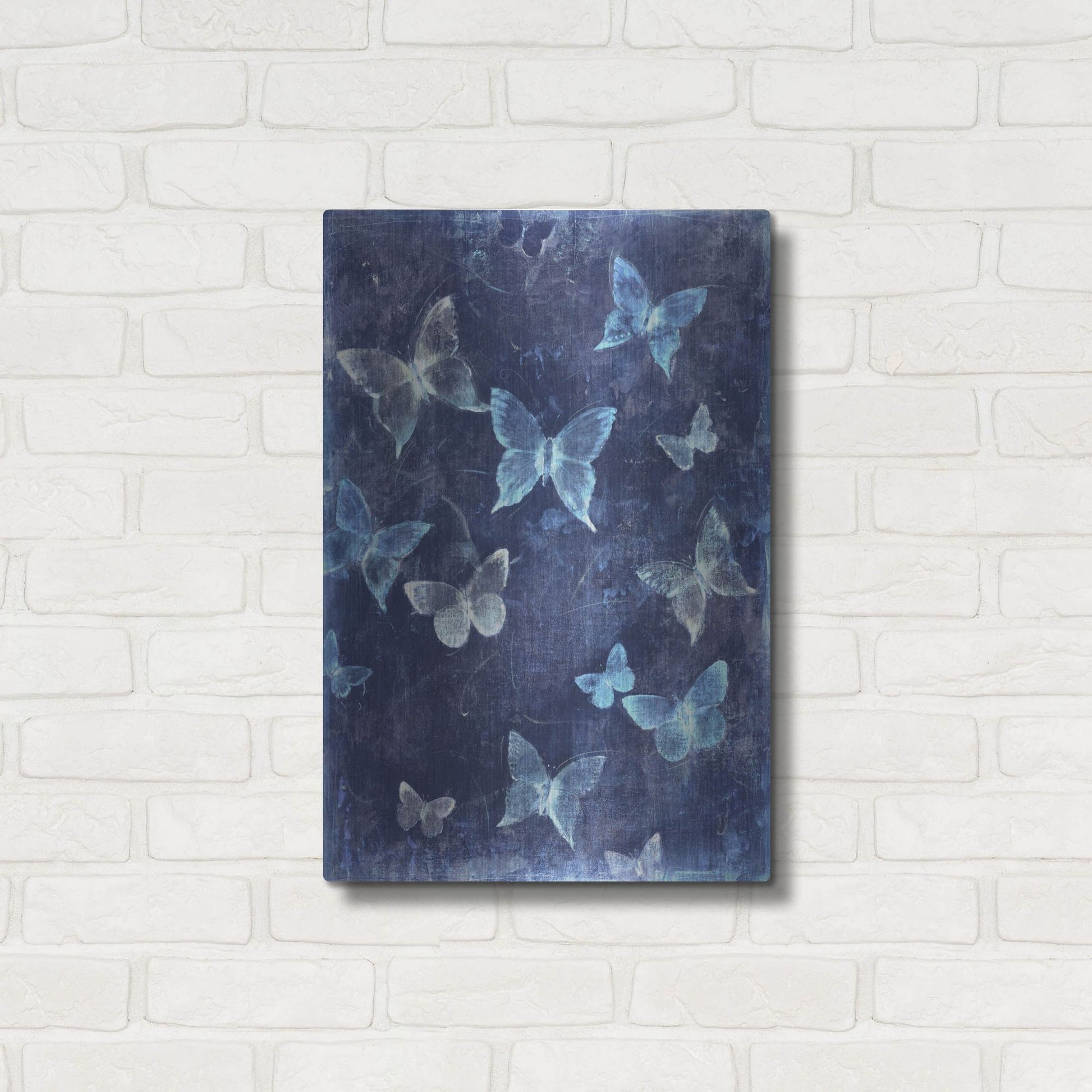 Luxe Metal Art 'Indigo Flight I' by Tim O'Toole, Metal Wall Art,16x24