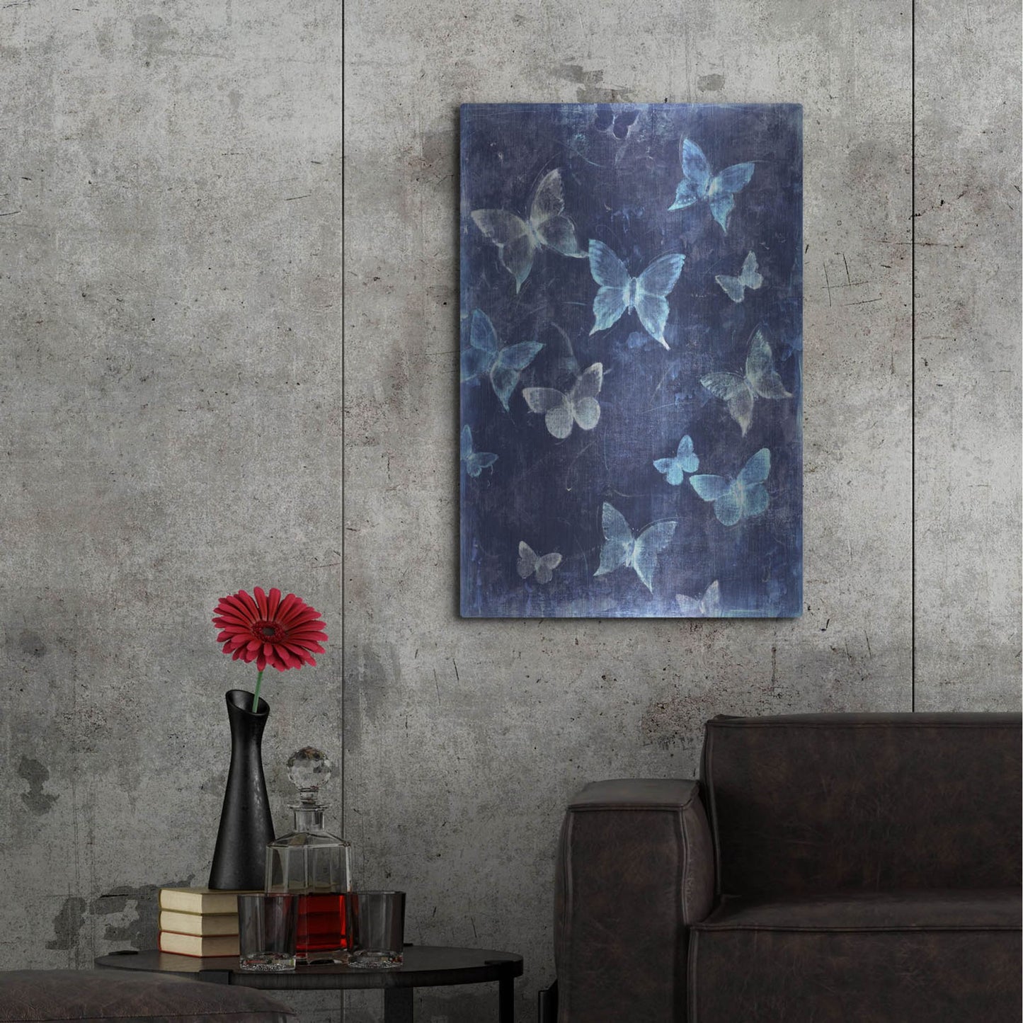 Luxe Metal Art 'Indigo Flight I' by Tim O'Toole, Metal Wall Art,24x36