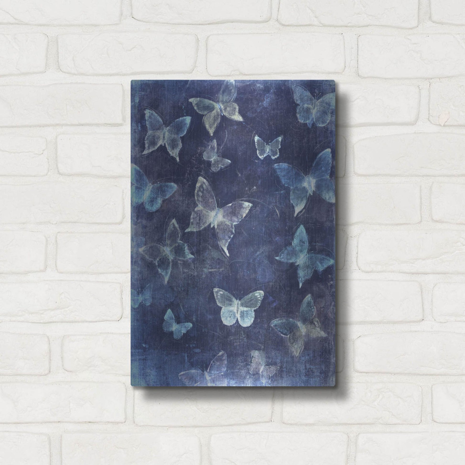 Luxe Metal Art 'Indigo Flight II' by Tim O'Toole, Metal Wall Art,12x16