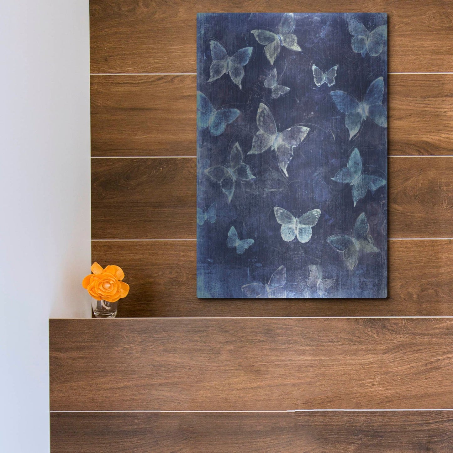 Luxe Metal Art 'Indigo Flight II' by Tim O'Toole, Metal Wall Art,12x16