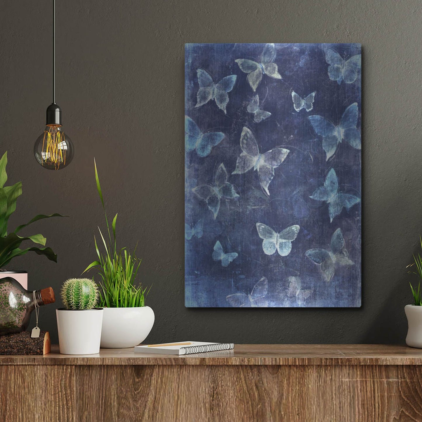 Luxe Metal Art 'Indigo Flight II' by Tim O'Toole, Metal Wall Art,12x16