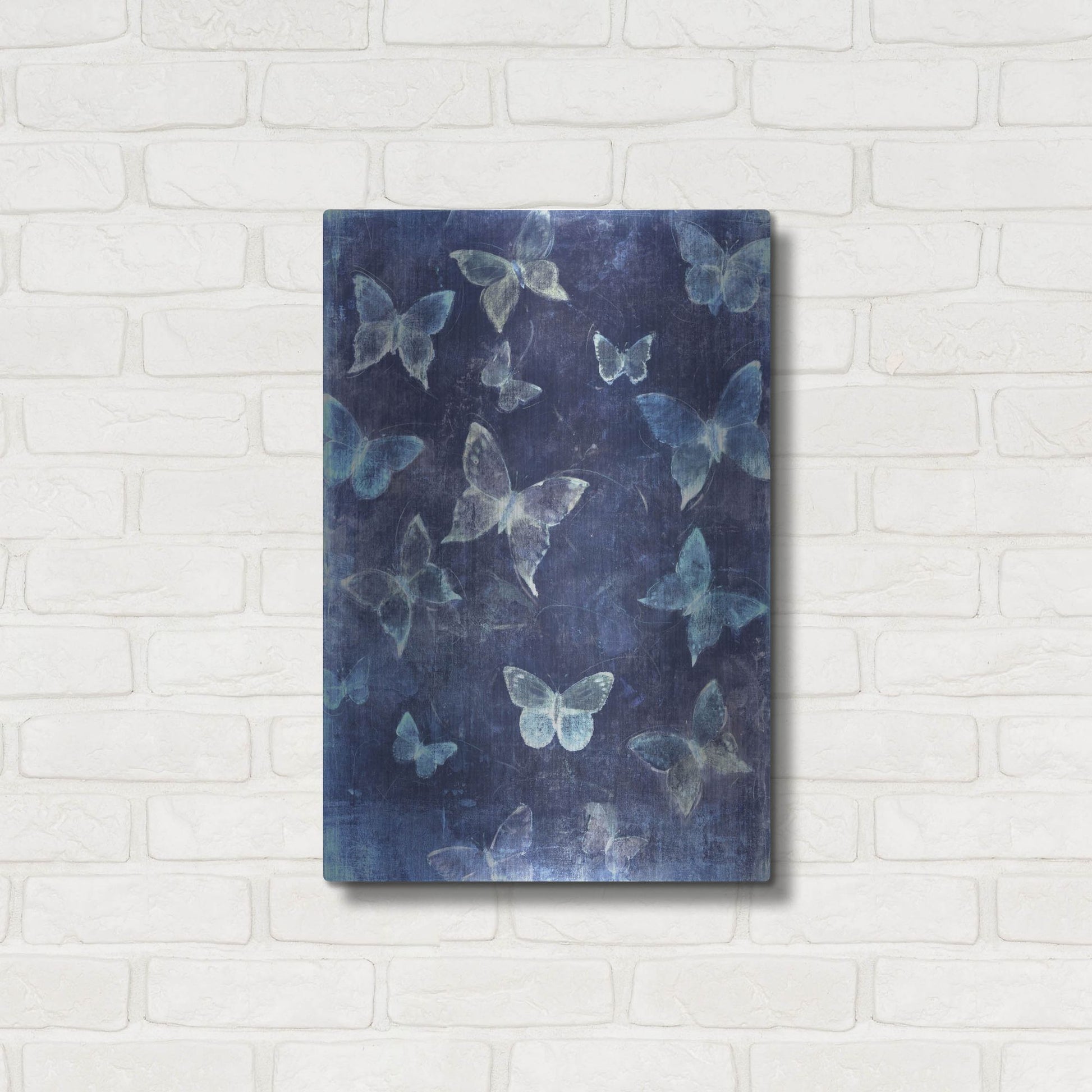 Luxe Metal Art 'Indigo Flight II' by Tim O'Toole, Metal Wall Art,16x24