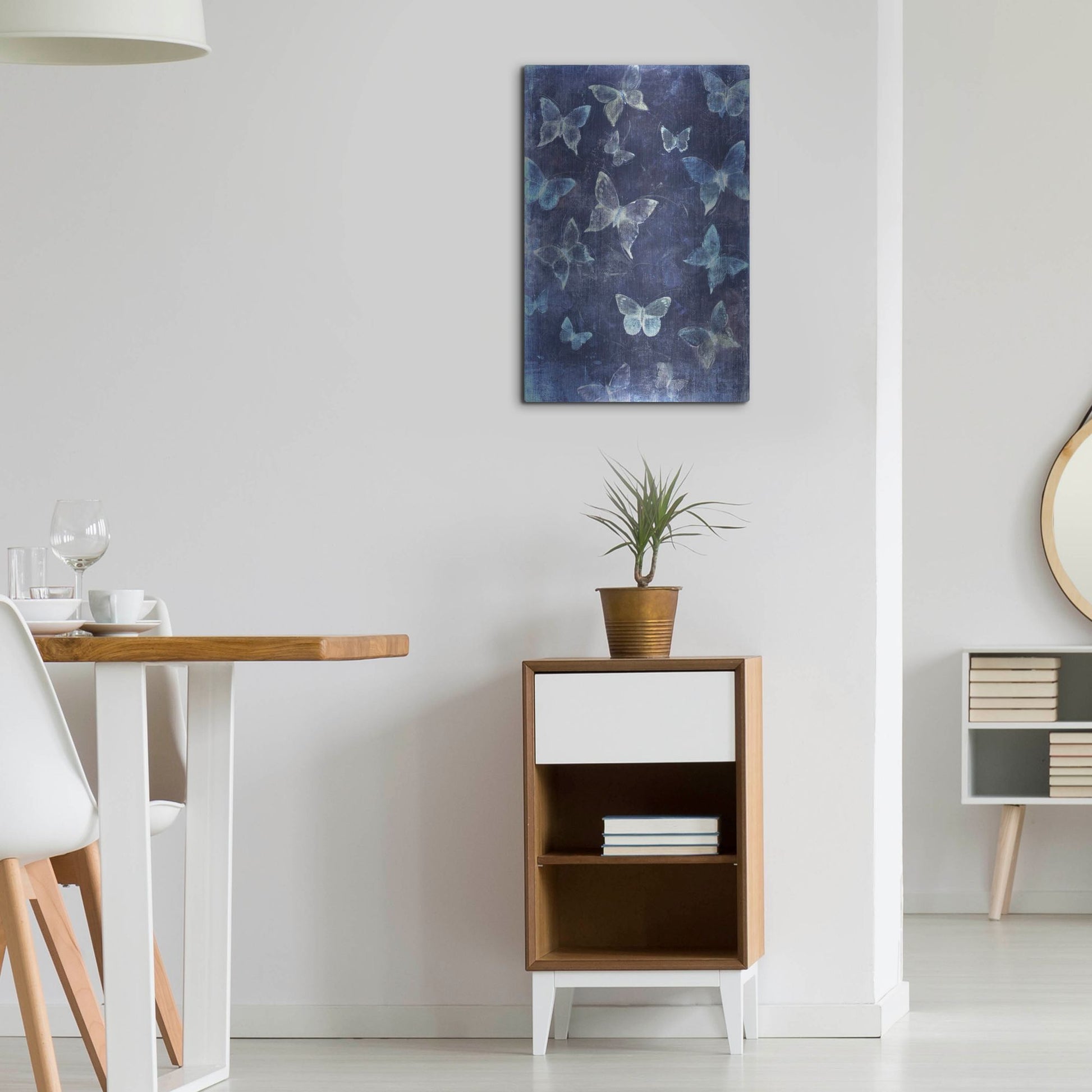 Luxe Metal Art 'Indigo Flight II' by Tim O'Toole, Metal Wall Art,16x24