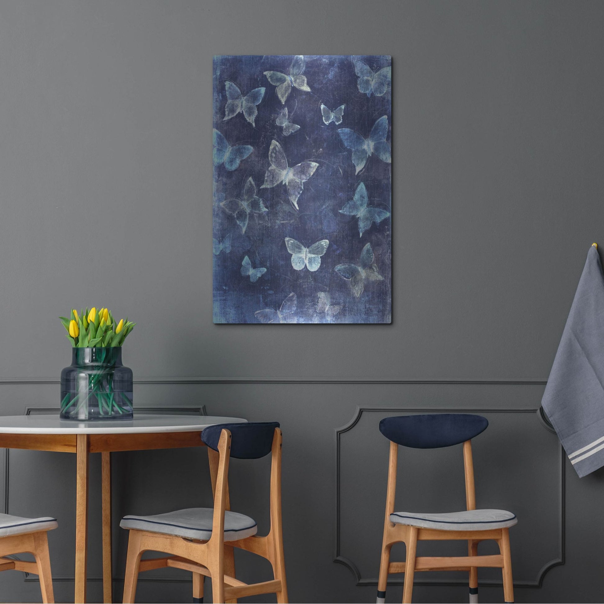 Luxe Metal Art 'Indigo Flight II' by Tim O'Toole, Metal Wall Art,24x36