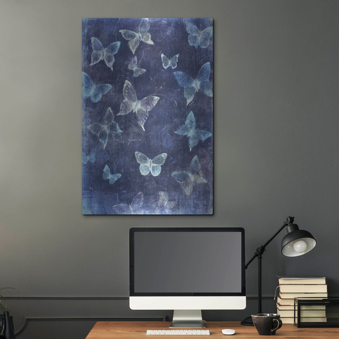 Luxe Metal Art 'Indigo Flight II' by Tim O'Toole, Metal Wall Art,24x36