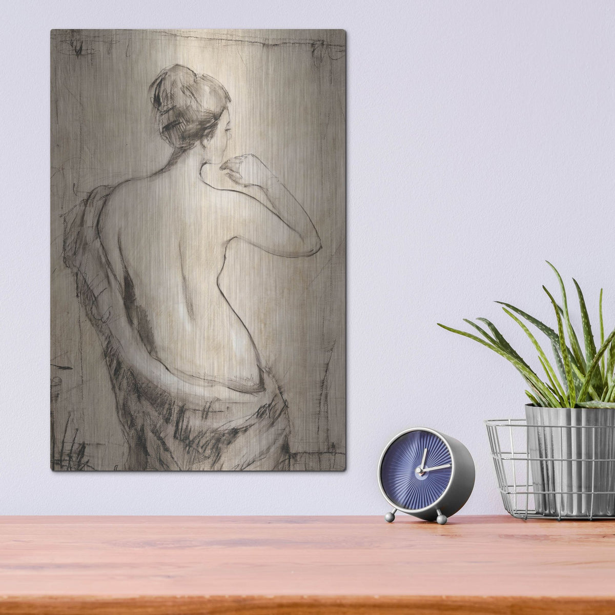 Luxe Metal Art 'Neutral Nude Study II' by Tim O'Toole, Metal Wall Art,12x16