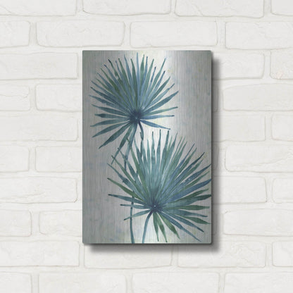 Luxe Metal Art 'Palm Leaves I' by Tim O'Toole, Metal Wall Art,12x16