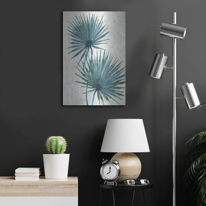 Luxe Metal Art 'Palm Leaves I' by Tim O'Toole, Metal Wall Art,16x24