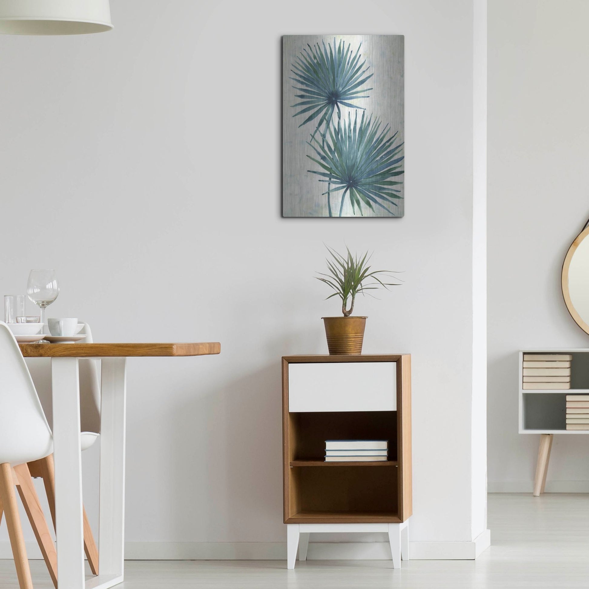 Luxe Metal Art 'Palm Leaves I' by Tim O'Toole, Metal Wall Art,16x24