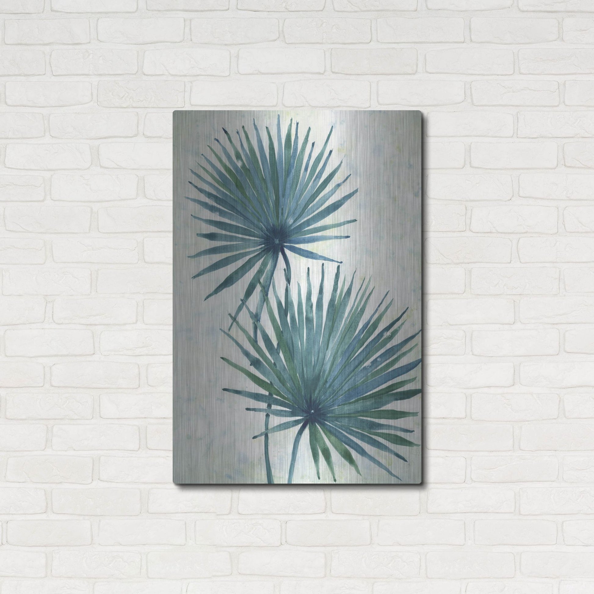Luxe Metal Art 'Palm Leaves I' by Tim O'Toole, Metal Wall Art,24x36
