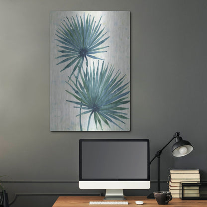 Luxe Metal Art 'Palm Leaves I' by Tim O'Toole, Metal Wall Art,24x36