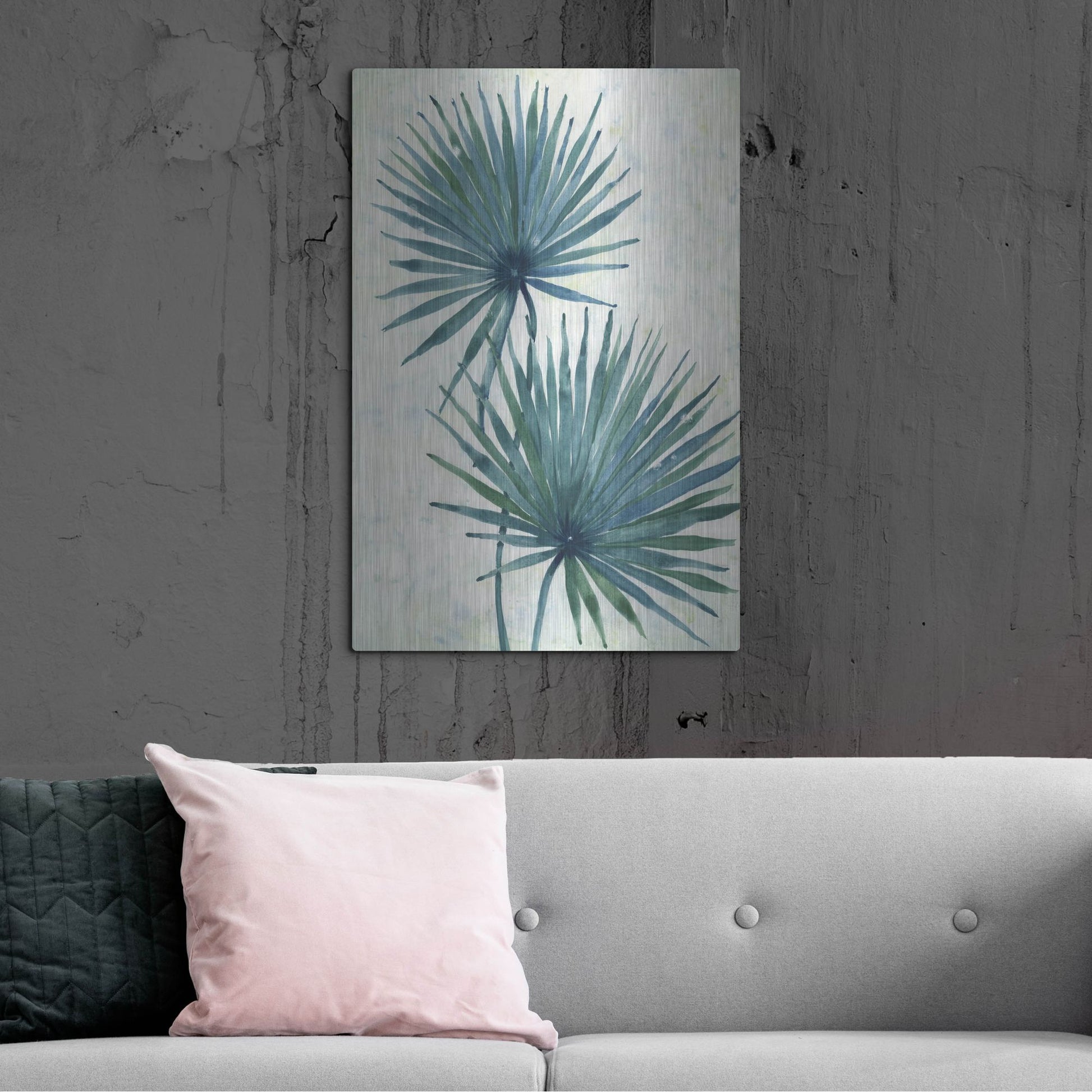 Luxe Metal Art 'Palm Leaves I' by Tim O'Toole, Metal Wall Art,24x36