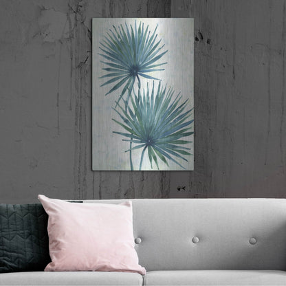 Luxe Metal Art 'Palm Leaves I' by Tim O'Toole, Metal Wall Art,24x36