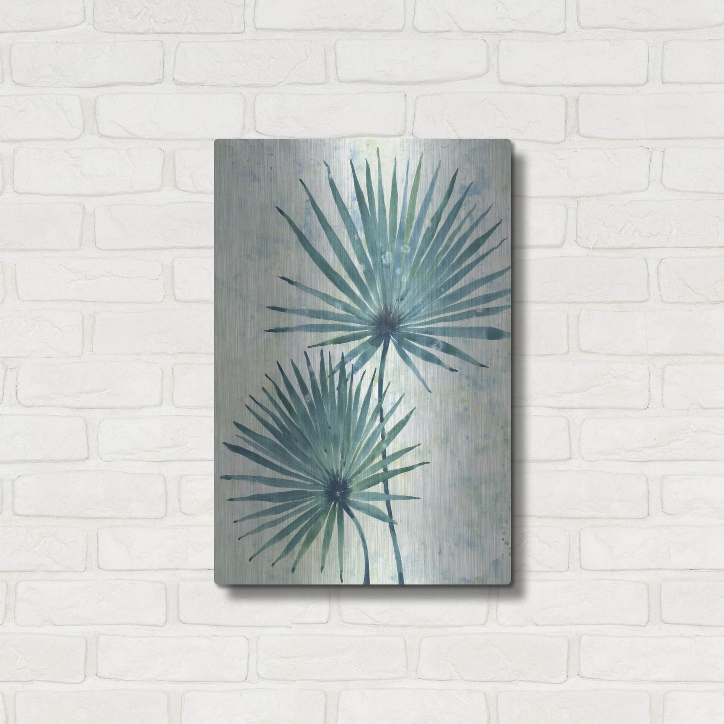 Luxe Metal Art 'Palm Leaves II' by Tim O'Toole, Metal Wall Art,16x24