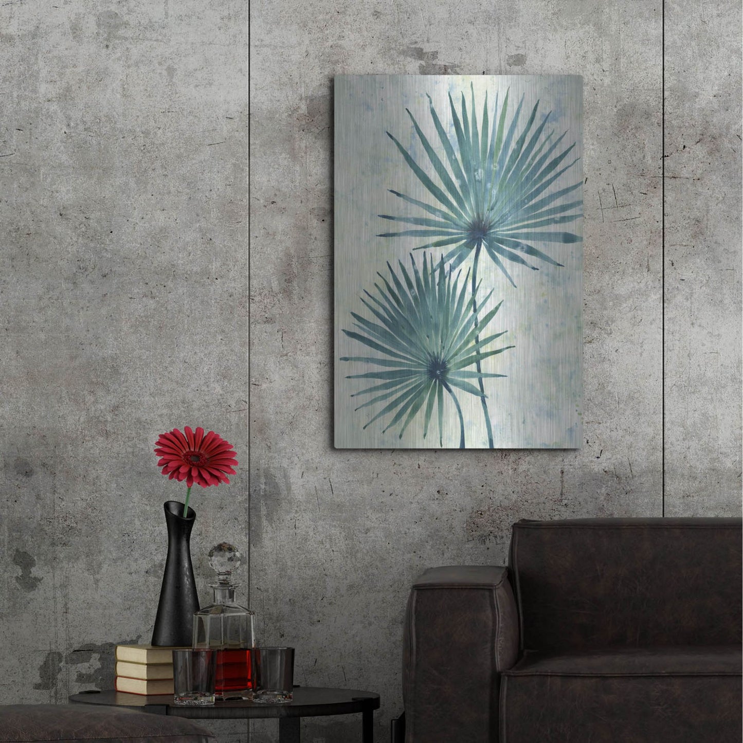 Luxe Metal Art 'Palm Leaves II' by Tim O'Toole, Metal Wall Art,24x36