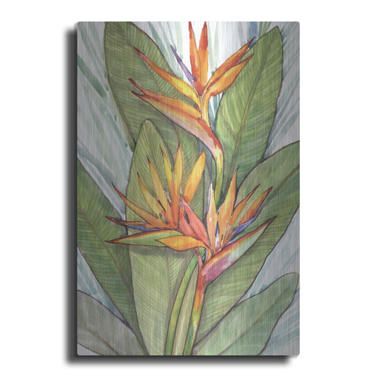 Luxe Metal Art 'Tropical Botanical Paradise I' by Tim O'Toole, Metal Wall Art