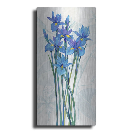 Luxe Metal Art 'Blue Iris Panel I' by Tim O'Toole, Metal Wall Art