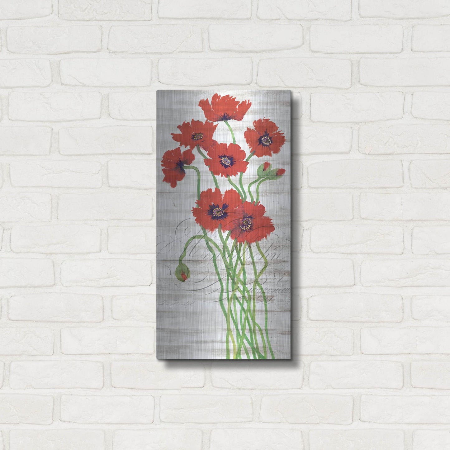 Luxe Metal Art 'Red Poppy Panel I' by Tim O'Toole, Metal Wall Art,12x24