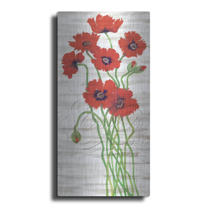 Luxe Metal Art 'Red Poppy Panel I' by Tim O'Toole, Metal Wall Art