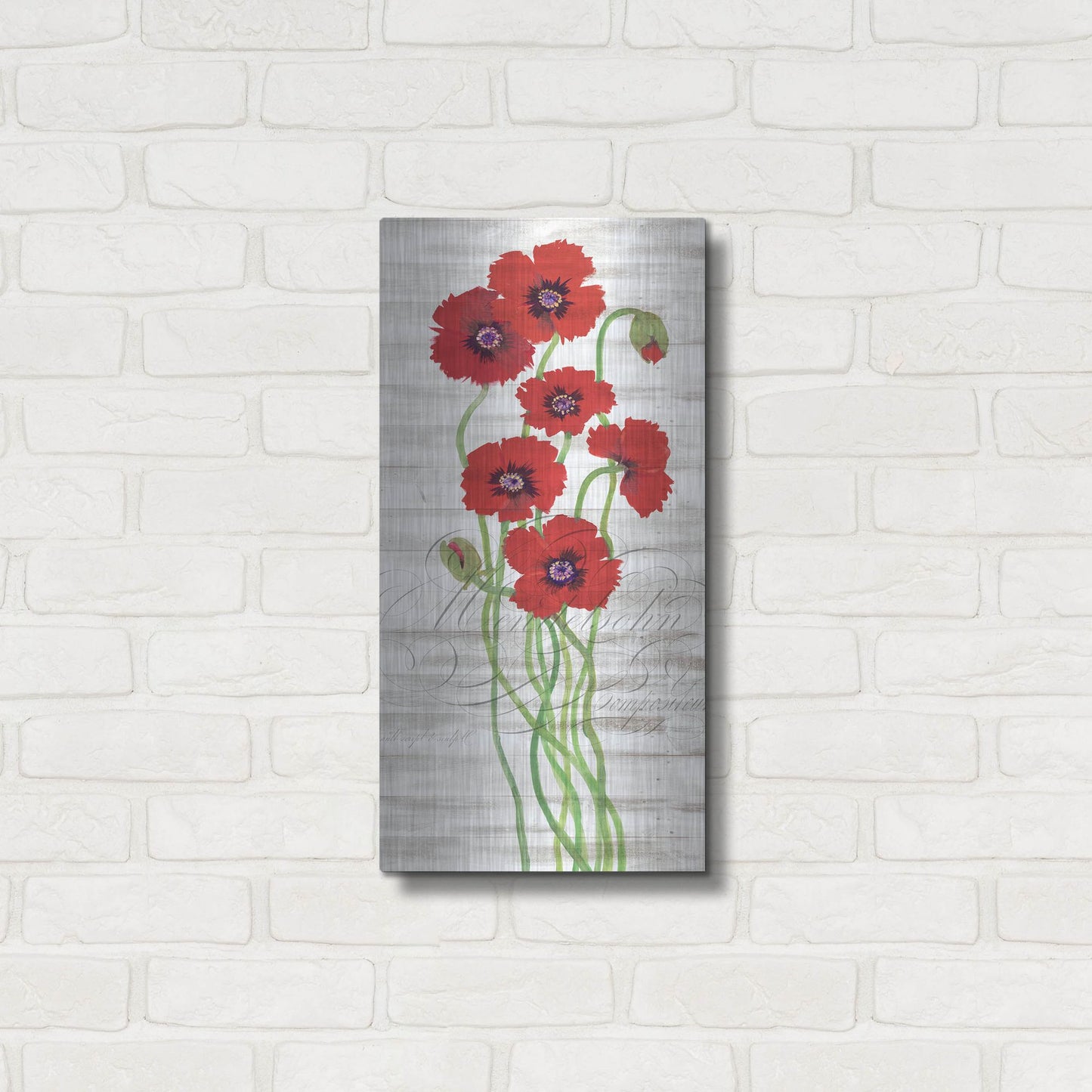 Luxe Metal Art 'Red Poppy Panel II' by Tim O'Toole, Metal Wall Art,12x24