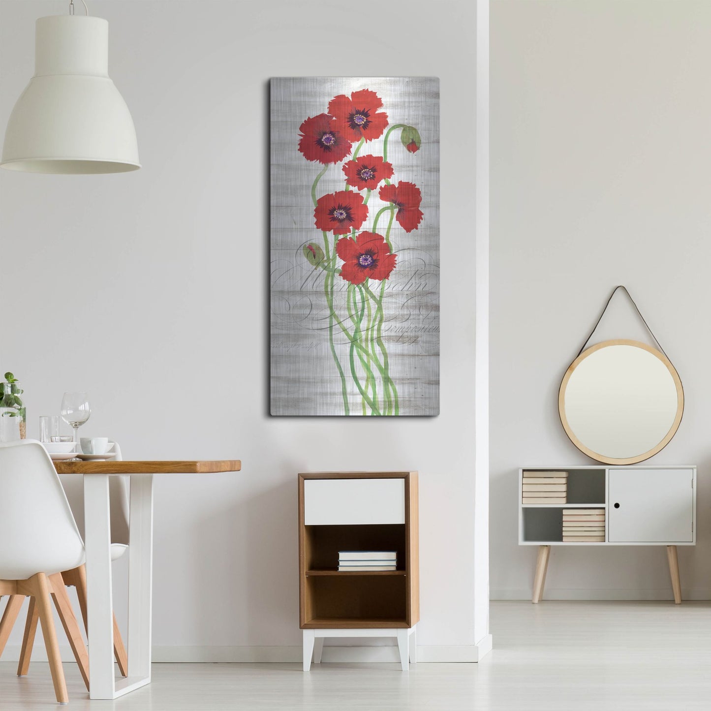 Luxe Metal Art 'Red Poppy Panel II' by Tim O'Toole, Metal Wall Art,24x48