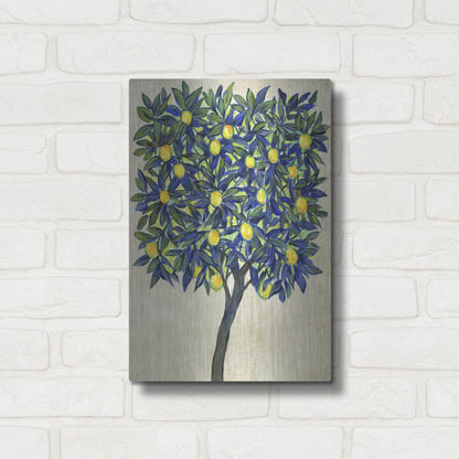 Luxe Metal Art 'Lemon Tree Composition II' by Tim O'Toole, Metal Wall Art,12x16