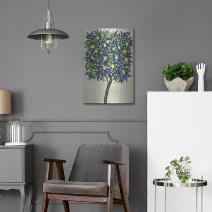 Luxe Metal Art 'Lemon Tree Composition II' by Tim O'Toole, Metal Wall Art,16x24