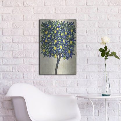 Luxe Metal Art 'Lemon Tree Composition II' by Tim O'Toole, Metal Wall Art,16x24
