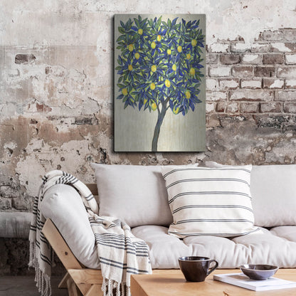 Luxe Metal Art 'Lemon Tree Composition II' by Tim O'Toole, Metal Wall Art,24x36