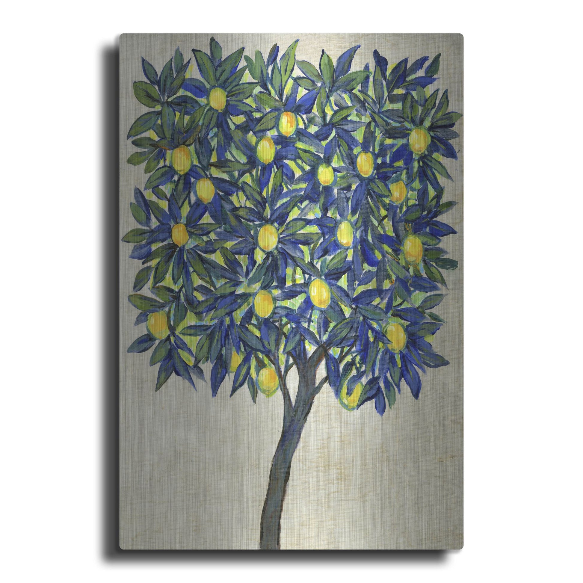 Luxe Metal Art 'Lemon Tree Composition II' by Tim O'Toole, Metal Wall Art