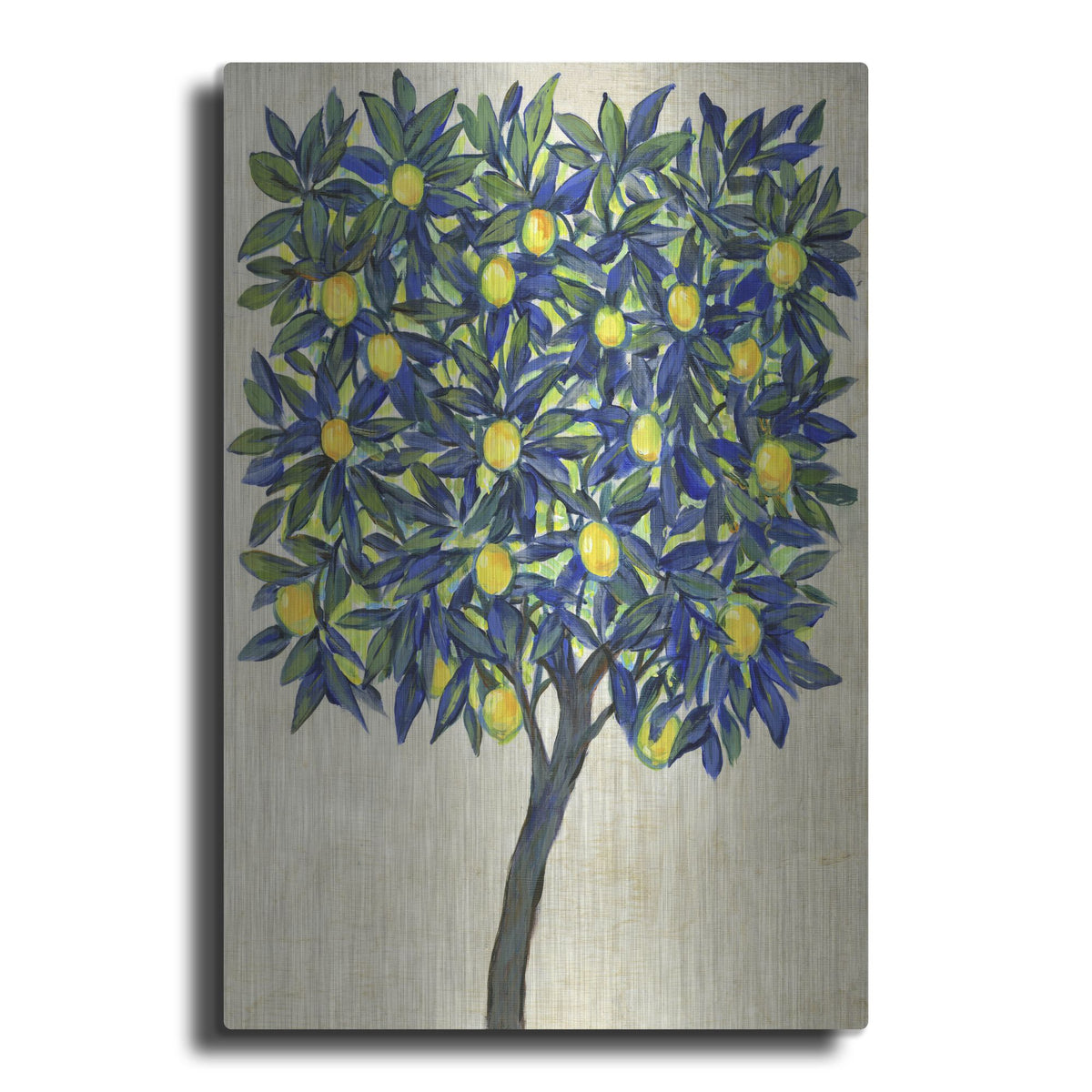 Luxe Metal Art 'Lemon Tree Composition II' by Tim O'Toole, Metal Wall Art