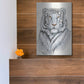 Luxe Metal Art 'White Tiger I' by Tim O'Toole, Metal Wall Art,12x16