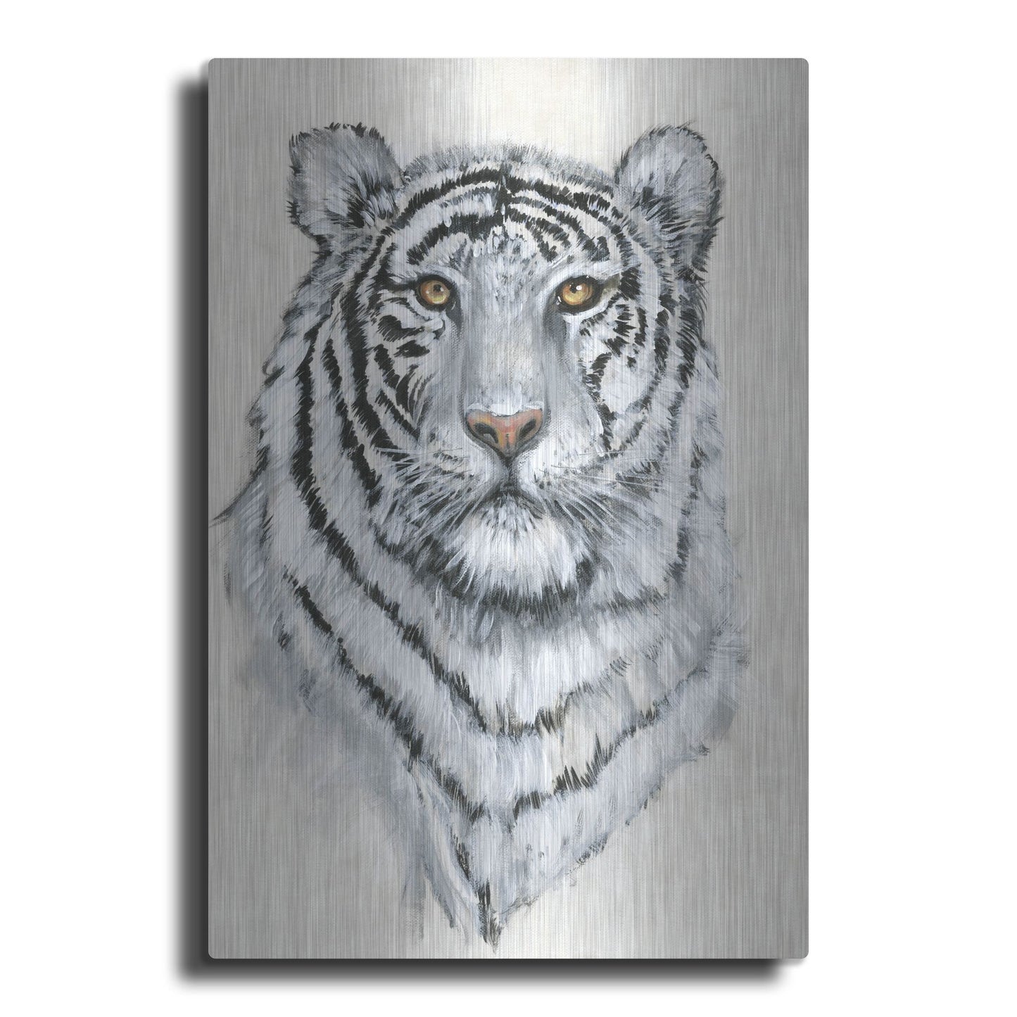 Luxe Metal Art 'White Tiger II' by Tim O'Toole, Metal Wall Art