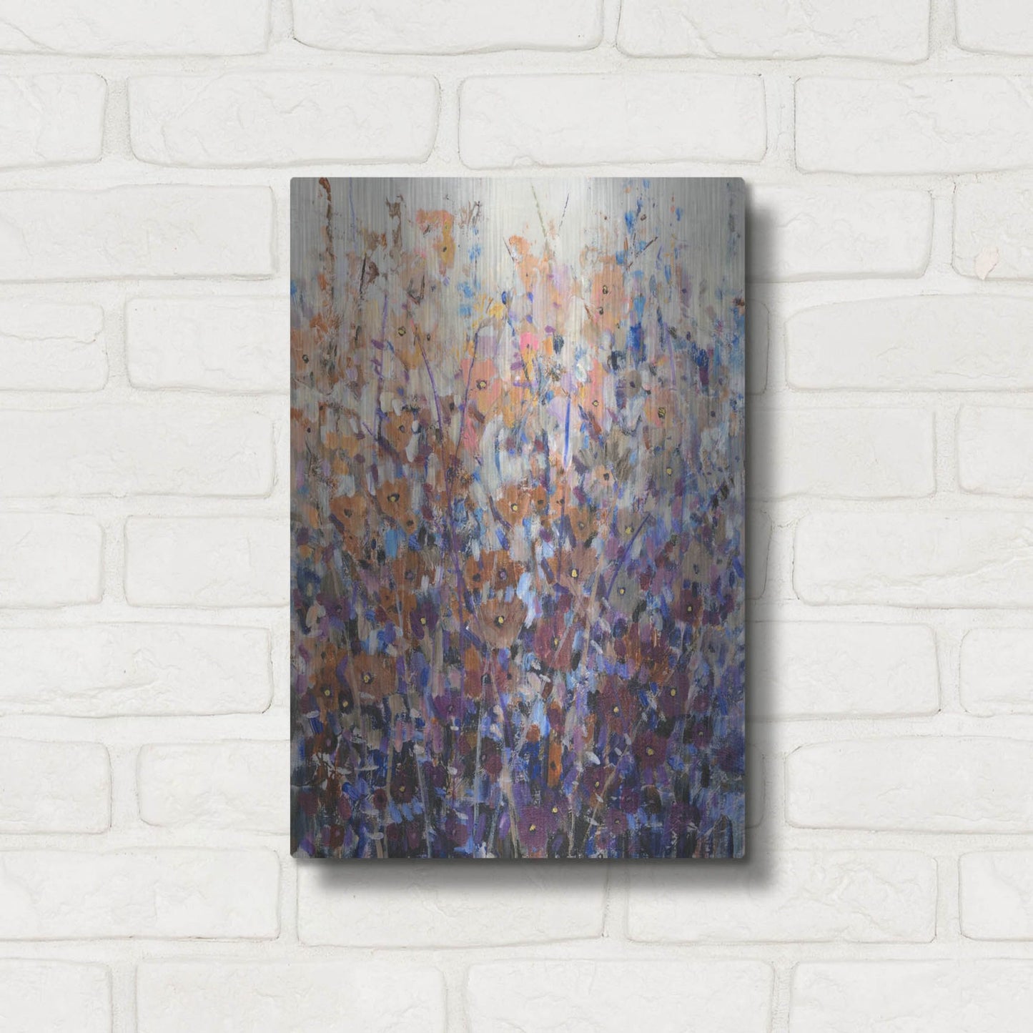 Luxe Metal Art 'Fall Wildflowers II' by Tim O'Toole, Metal Wall Art,12x16