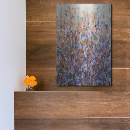 Luxe Metal Art 'Fall Wildflowers II' by Tim O'Toole, Metal Wall Art,12x16
