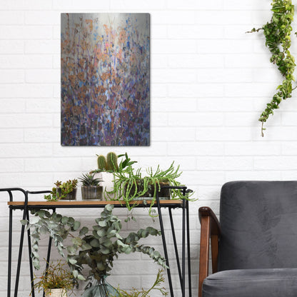 Luxe Metal Art 'Fall Wildflowers II' by Tim O'Toole, Metal Wall Art,12x16