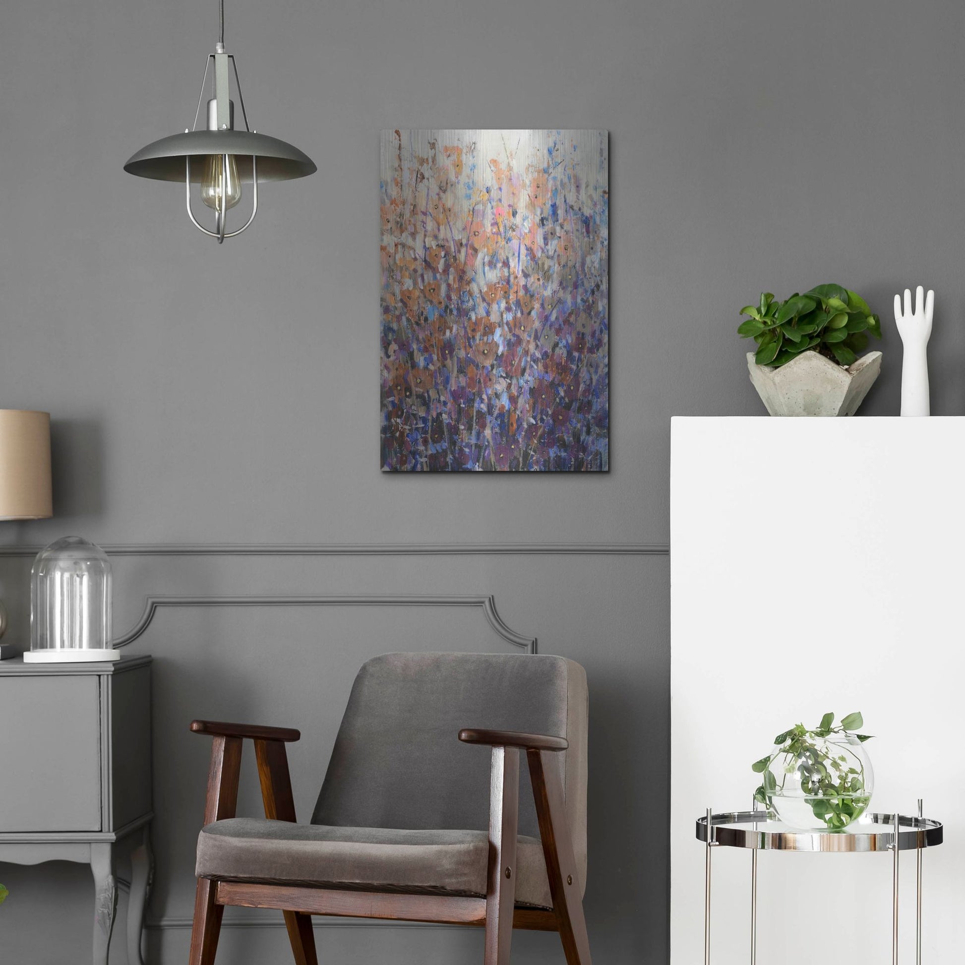 Luxe Metal Art 'Fall Wildflowers II' by Tim O'Toole, Metal Wall Art,16x24